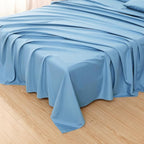 Toodou The Solid Color Sky Blue Twin Size Flat Sheets by Toodou
