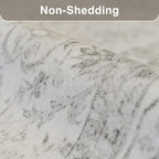 FMFUNCTEX 2x6 Runner Rug Grey Vintage Neutral Washable Distressed Non Slip Low - Image 7