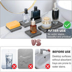 4PCS Stone Drying Trays for Bathroom Sink and Kitchen Counter, Water Absorbing - Image 5