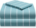LuxClub Striped Sheets, Deep Pockets 18" Eco Friendly Wrinkle Free-Kids-Fitted by LuxClub