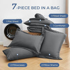 Sasttie King Size Comforter Set, 7 Pieces Bed in a Bag King, Complete Bedding - Image 6