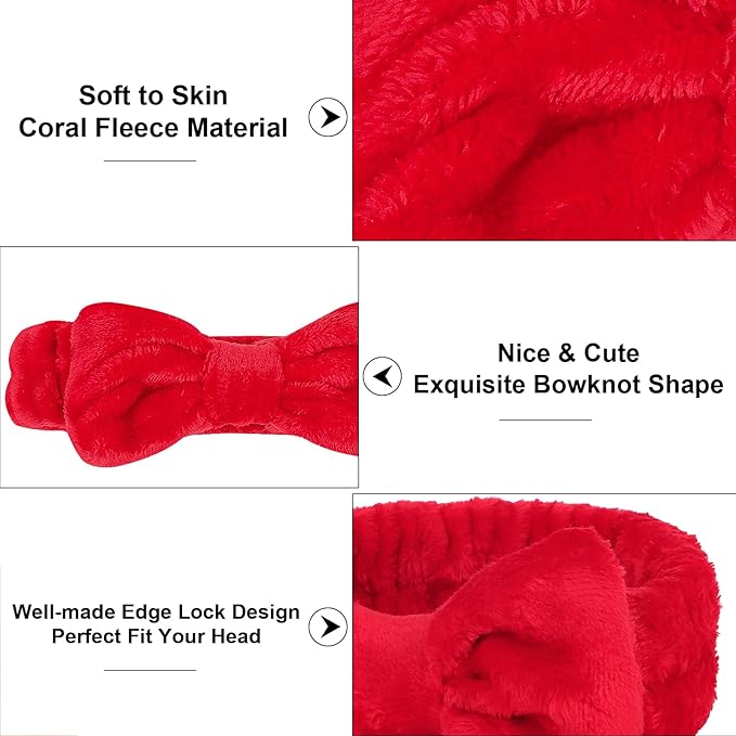 Casoty 10 Pcs Red Makeup Headbands, Hair Band - Image 5