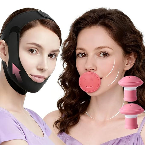 2 PCS Jawline Exerciser and Chin Strap by ZANSHI