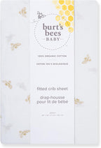 Burt's Bees Baby Essential Organic Cotton Fitted Crib Sheet, Breathable - Image 2