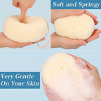 3 Pcs Bath Sponge for Women, Body Wash Sponges Loofah Body Scrubber, 3 Colors & - Image 3