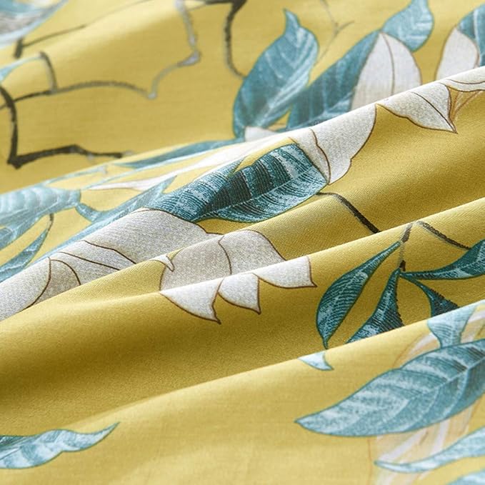 mixinni Floral Duvet Cover Set Full Soft Cotton White Flowers Birds Bedding - Image 5