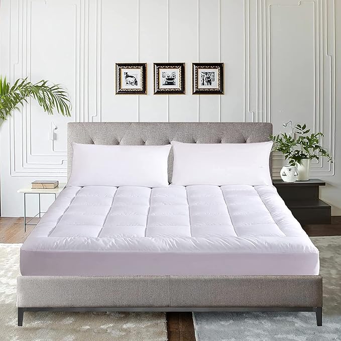 WhatsBedding Waterproof Mattress Pad Twin Size Cotton Top Down Alternative - Image 5
