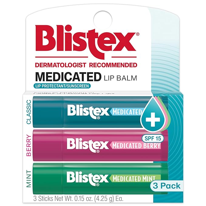 Blistex Medicated Lip Balm, 0.15 Oz Each, Mint and Berry Flavor, Soothes and by BLISTEXLIPCARE