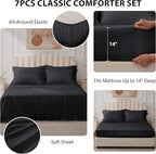 Queen Comforter Set Black - Image 2