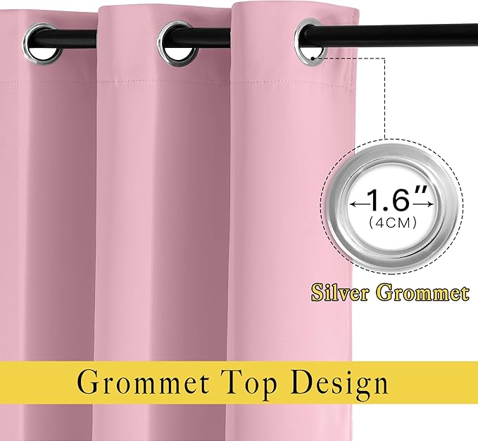 NICETOWN Crystal Pink Room Darkening Curtain Panels - Image 2