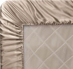Homiest Taupe Satin Fitted Sheet King Size, Deep Pocket, Luxury & Ultra Soft - Image 6