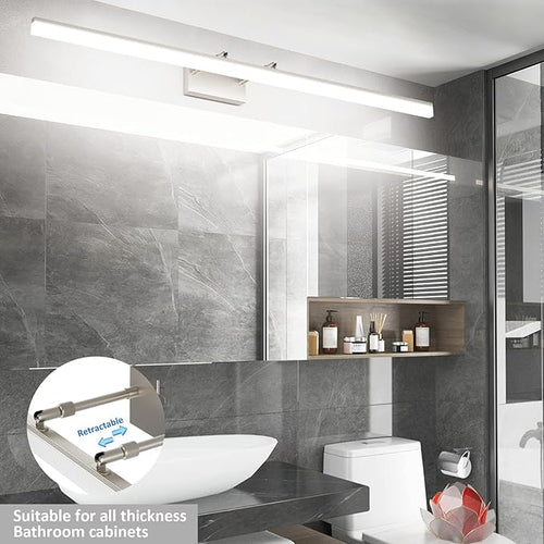 Aipsun 48inch Brushed Nickel Bathroom Llight Fixtures LED Vanity Light - Image 2