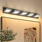 VOLISUN Modern 5-Light, 40-Inch Black Bathroom Vanity Light Fixtures Over Mirror by VOLISUN