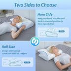 HOMCA Memory Foam Cervical Pillow, 2 in 1 Ergonomic Contour Orthopedic Pillow - Image 4
