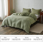 Simple&Opulence 100% Washed Linen Duvet Cover Set 68"x86" - Image 5