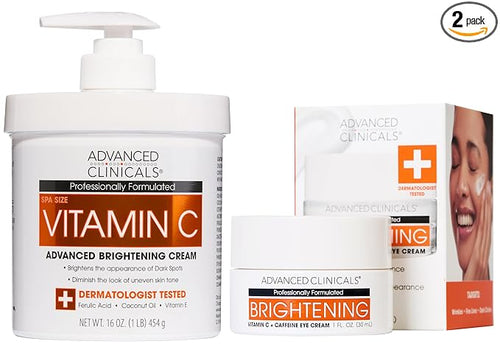 Advanced Clinicals Brightening Vitamin C Body Cream Lotion + Vitamin C & by AdvancedClinicals
