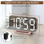 Peakeep Slim Digital Mirror Aesthetic Alarm Clock - Image 2