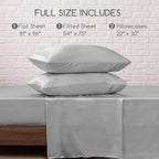 MR&HM Satin Bed Sheets, Full Size Sheets Set - Image 7