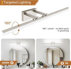 SOLFART 39.4 Inch 5 Color Temperature Dimmable Brushed Nickel Bathroom Light - Image 5