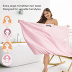 Microfiber Hair Towel Wrap Turban 2 Pack Large | Super Absorbent Quick Dry & - Image 2