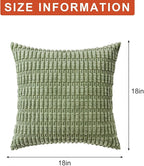 Aegero Pack of 2 Corduroy Decorative Throw Pillow Covers 18x18 InchSoft Boho - Image 7
