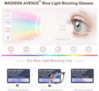 Madison Avenue Blue Light Blocking Glasses Anti Eyestrain UV Glare Blue Light - Image 4