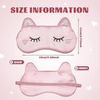 Haysandy 3 Pieces Sleep Mask for Kids Girls Cute Cat Sleeping Eye Cover Soft - Image 2