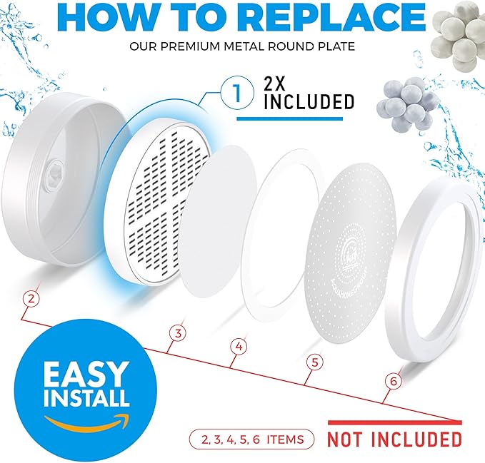 AquaHomeGroup 20 Stage + Vitamin C E and A Shower Filter Cartridge Bundle 2-Pack - Image 3