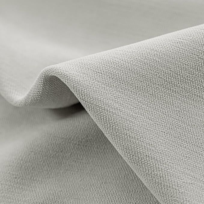 jinchan Chenille Blackout Curtains 84 Inches Long Light Grey Thermal Insulated - Image 4