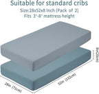 GUNTAIL Baby Crib Sheets for Boys Girls, 2 Pack Fitted Crib Sheet for Standard - Image 4