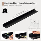 Picture Ledge Shelf, Floating Shelves Set of 2, 32 Inches Solid Wood Nursery - Image 5