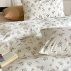 MKXI Garden Floral Duvet Cover Peach Blossom Aesthetic Bedding White Print - Image 4