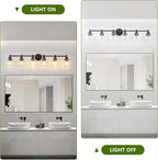 6-Light Bathroom Light Fixture Black Vanity Lights Over Mirror Modern Wall - Image 5