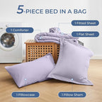 Sasttie Twin XL Comforter Set, 5 Pieces Twin XL Bed in a Bag, Complete Bedding - Image 6