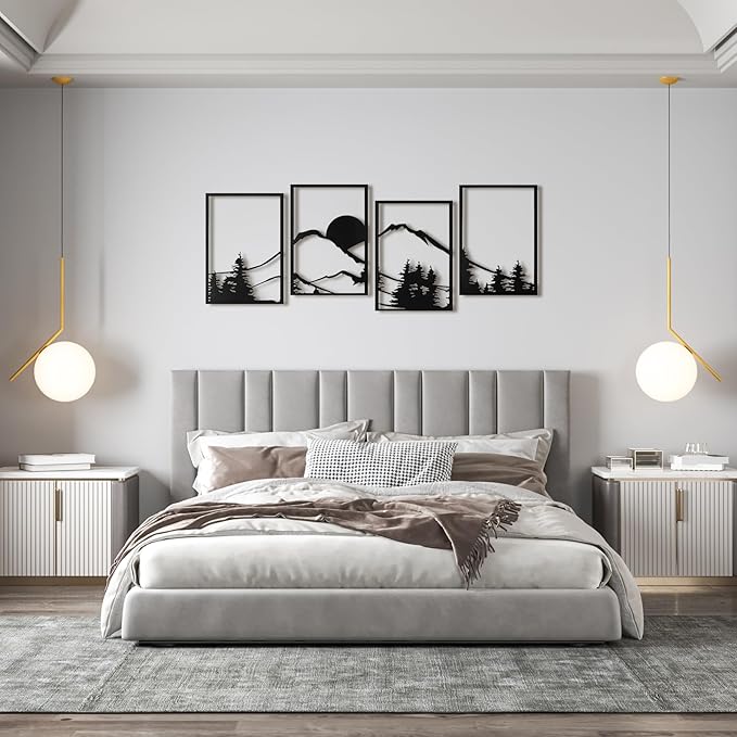 Art3d Black Metal Wall art, 4 Pieces Wall Decor - Image 7