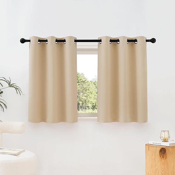 NICETOWN Beige Room Darkening Curtains Blackout 40 inch Curtains by NICETOWN