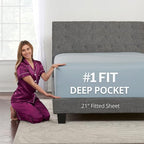 Extra Deep Pocket Queen Fitted Sheet – 18” by DeaLuxeBedding