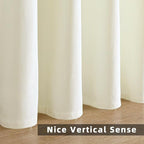 Joydeco Ivory Velvet Curtains 84 inch Length 2 Panels, Luxury Blackout Rod - Image 8