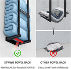 STWWO Towel Racks for Bathroom Wall Mounted, 22inch Wall Towel Rack for Rolled - Image 3