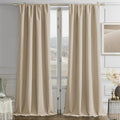 Joydeco Latte Coffee Velvet Curtains 84 Inches 2 Panels, Luxury Thermal by JOYDECO