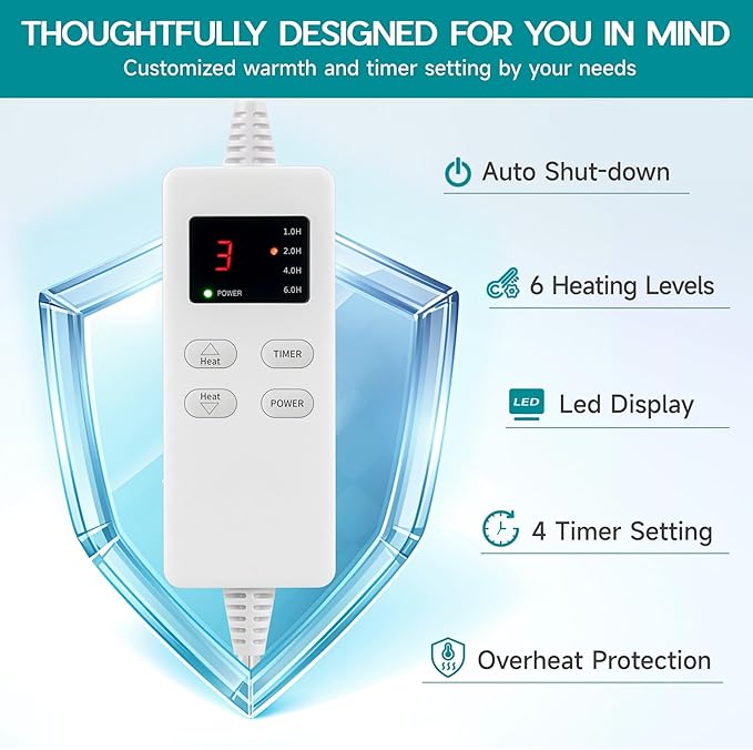 Electric Heating Pad for Back Pain Relief, Large Heating Pads for Body Muscle - Image 4