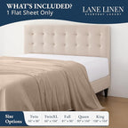 Lane Linen 100% Organic Cotton Queen Size Flat Sheet Only - Image 2