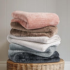 EVERGRACE Velvet Quilt Set Queen Size, Luxurious Soft Striped Channel Bedding - Image 7