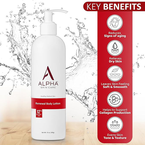 Alpha Skin Care Revitalizing Body Lotion, 12% Glycolic AHA, Simple & Effective - Image 2