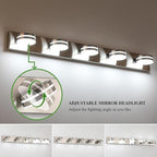 Brushed Nickel Bathroom Light Fixtures Over Mirror, 5-Light Bathroom Vanity - Image 3