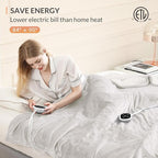 HOMLYNS LuxeHeat Heated Blanket Electric Blanket Queen Size, Soft Flannel - Image 6