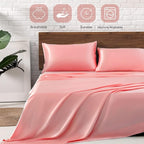 MR&HM Satin Bed Sheets, Twin XL Size Sheets Set - Image 5