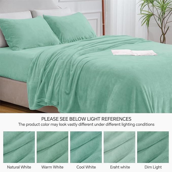 BEDELITE Flannel Sheets King Size Haze Blue - Image 9
