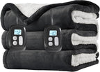 LaffyLo Electric Heated Blanket Queen Size 84 x 90, Dual Control, Fast Heating by LAFFYLO