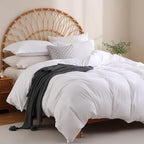 JSD White Duvet Cover Set Queen Size, 3 Piece Duvet Cover - Image 6